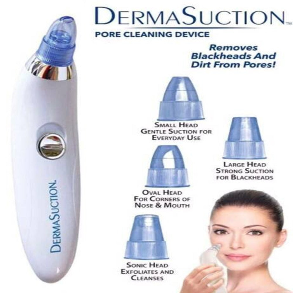 Derma Suction 4-in-1 Blackhead Remover – Pore Cleaner Vacuum with 4 Suction Heads - Free Delivery