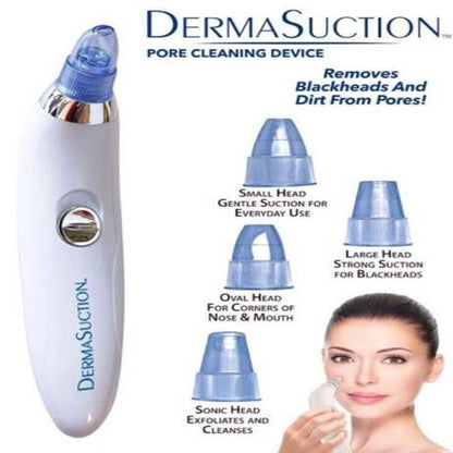 Derma Suction 4-in-1 Blackhead Remover – Pore Cleaner Vacuum with 4 Suction Heads - Free Delivery