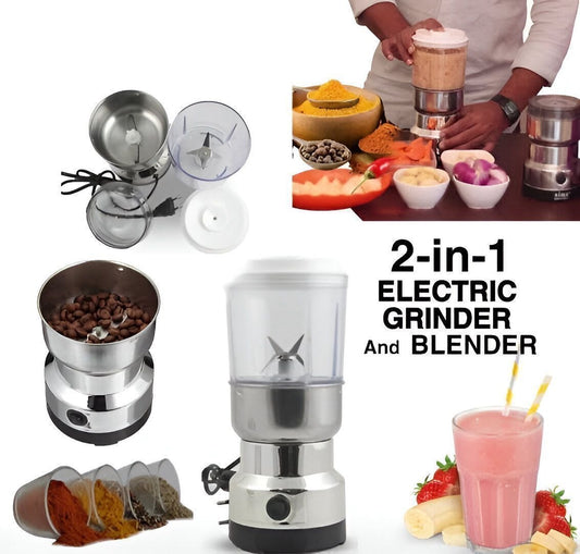 RAF 2 in 1 Mini Electric Grinder & Juicer Blender – Coffee Grinder, Meat Mincer, Chopper & Food Processor Machine