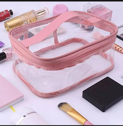 Transparent Cosmetic Bag – Waterproof Travel Makeup Pouch Organizer for Women & Girls