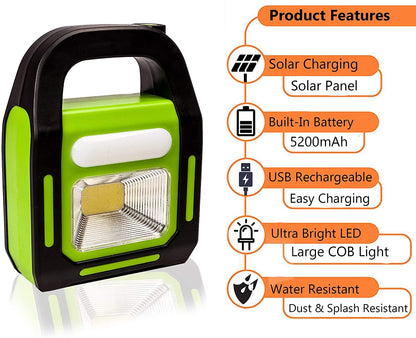 Hurry Bolt Rechargeable Outdoor Solar Camping Light – Portable LED Light for Emergency & Travel