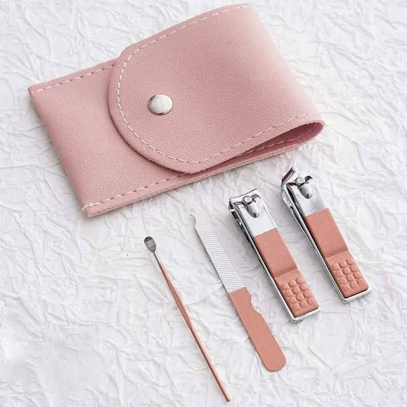4pcs Manicure & Pedicure Set – Stainless Steel Nail Clippers Kit with Travel Case