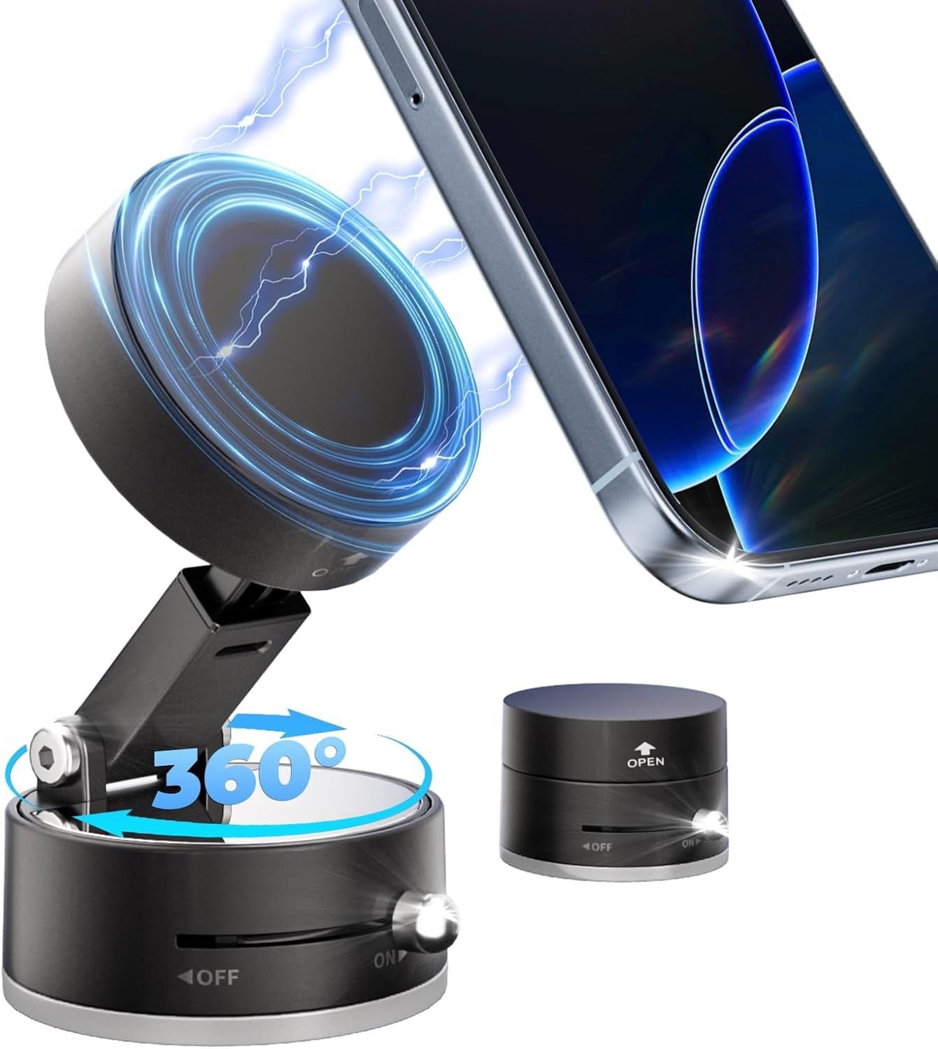 Pocket Magnetic Suction Base Round Mobile Holder – Mini Strong Magnetic Phone Stand with Suction Cup for Desk, Car & Travel