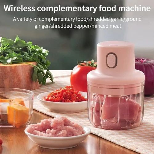 250ml USB Rechargeable Portable Electric Mini Chopper – Compact Food Processor for Garlic, Onion, Vegetables