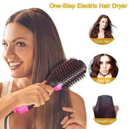 One Step Multifunction Hair Straightener Brush – Straighten, Curl & Style