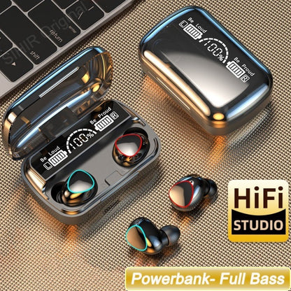 M10 Wireless Bluetooth Earbuds – Touch Control, LED Display, Noise Reduction & Power Bank Case
