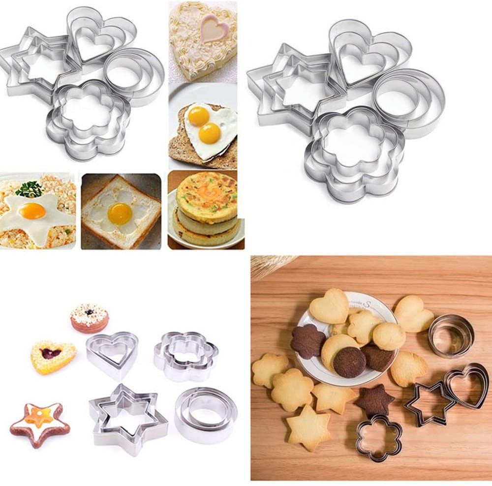 12-Piece Stainless Steel Cookie Cutter Set – Multiple Shapes for Baking
