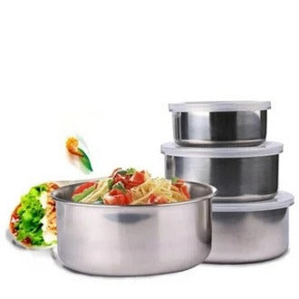 5pcs Stainless Steel Bowl Set – Multi-Purpose Mixing, Serving & Storage Bowls for Kitchen Use