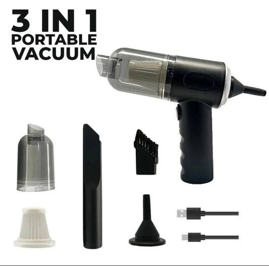 3-in-1 Home & Car Vacuum Cleaner – Portable Handheld Wet & Dry Vacuum with Blower Function - Free Delivery