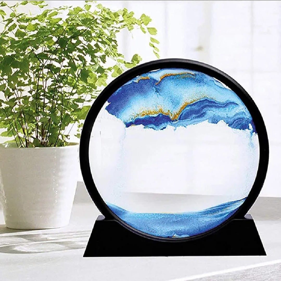 3D Moving Sand Art Lamp – Flowing Sand Painting Hourglass Sandscape Timer for Home & Office Décor