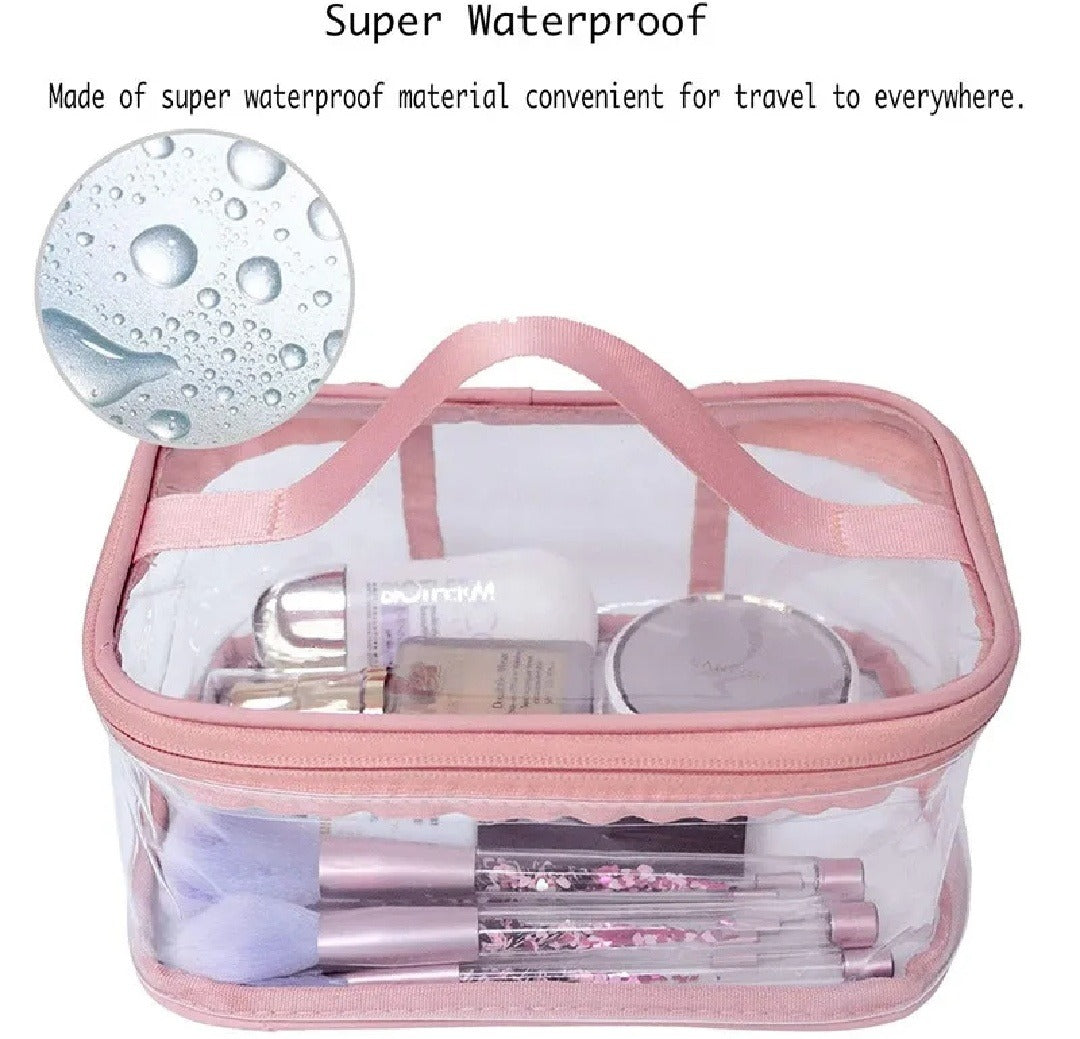 Transparent Cosmetic Bag – Waterproof Travel Makeup Pouch Organizer for Women & Girls