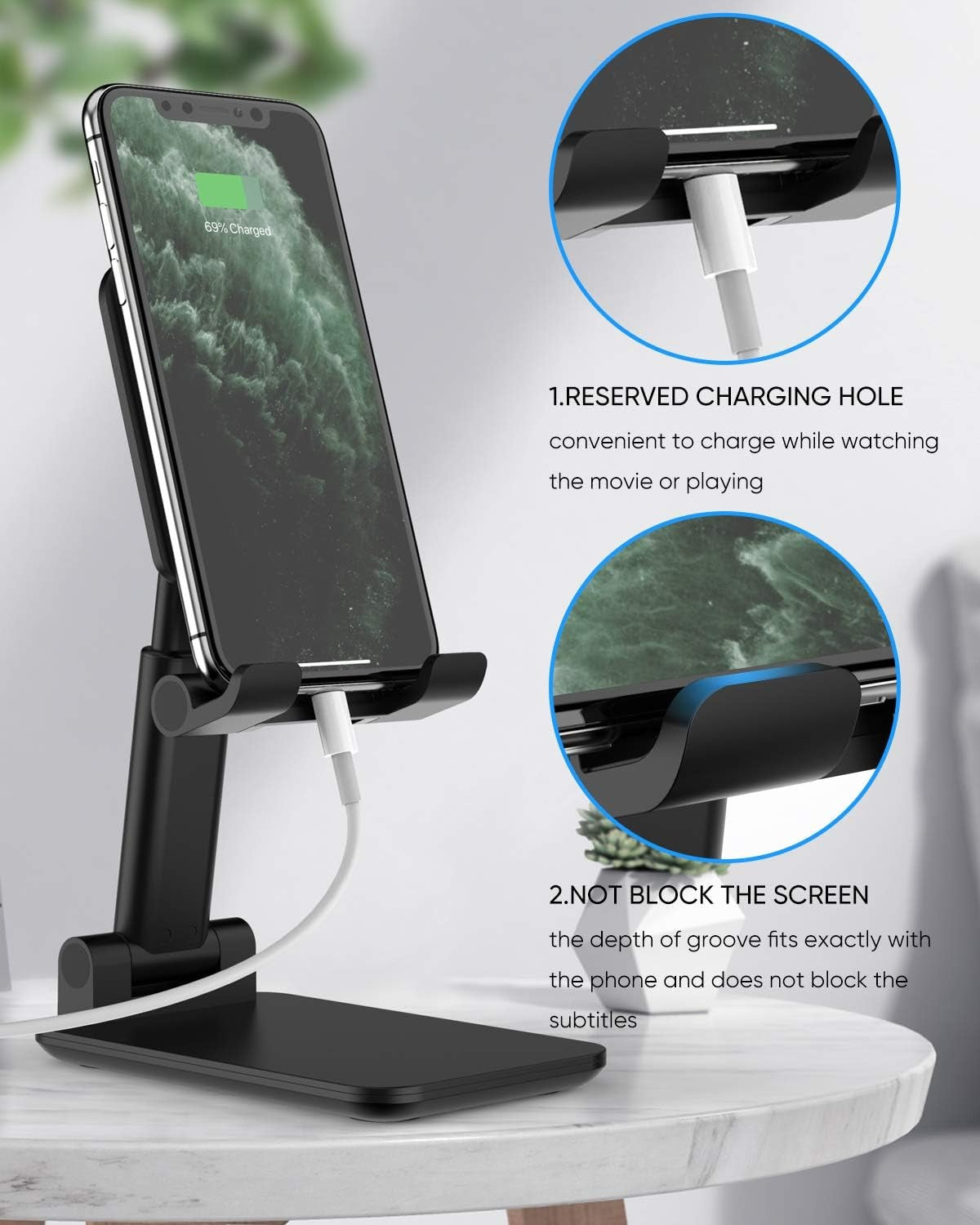 Desktop Mobile Holder – Adjustable Phone Stand for Desk, Table & Office Use