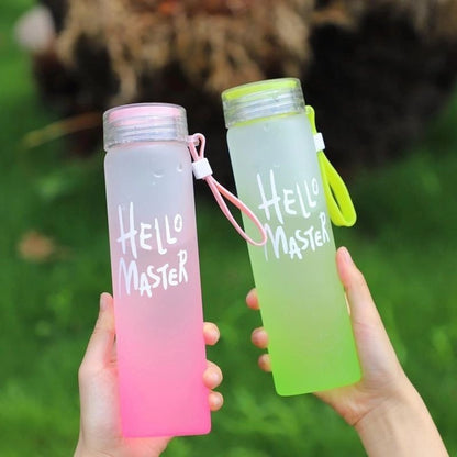 Portable Hello Master Glass Bottle – 500ml Leakproof Water Bottle for Daily Use