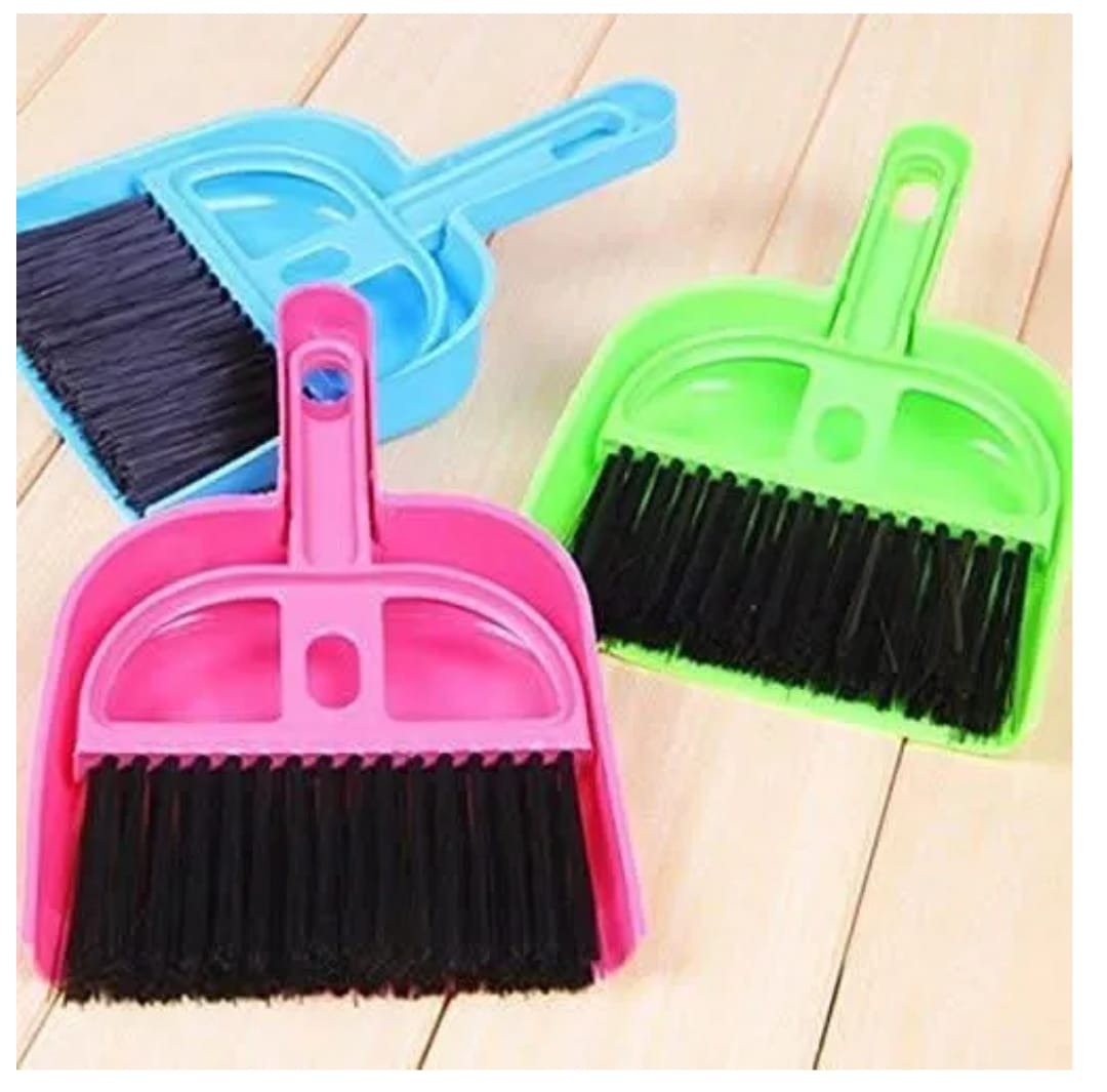 Multipurpose Mini Supri Brush & Dustpan Set – Small Cleaning Brush for Kitchen, Table, Office & Home
