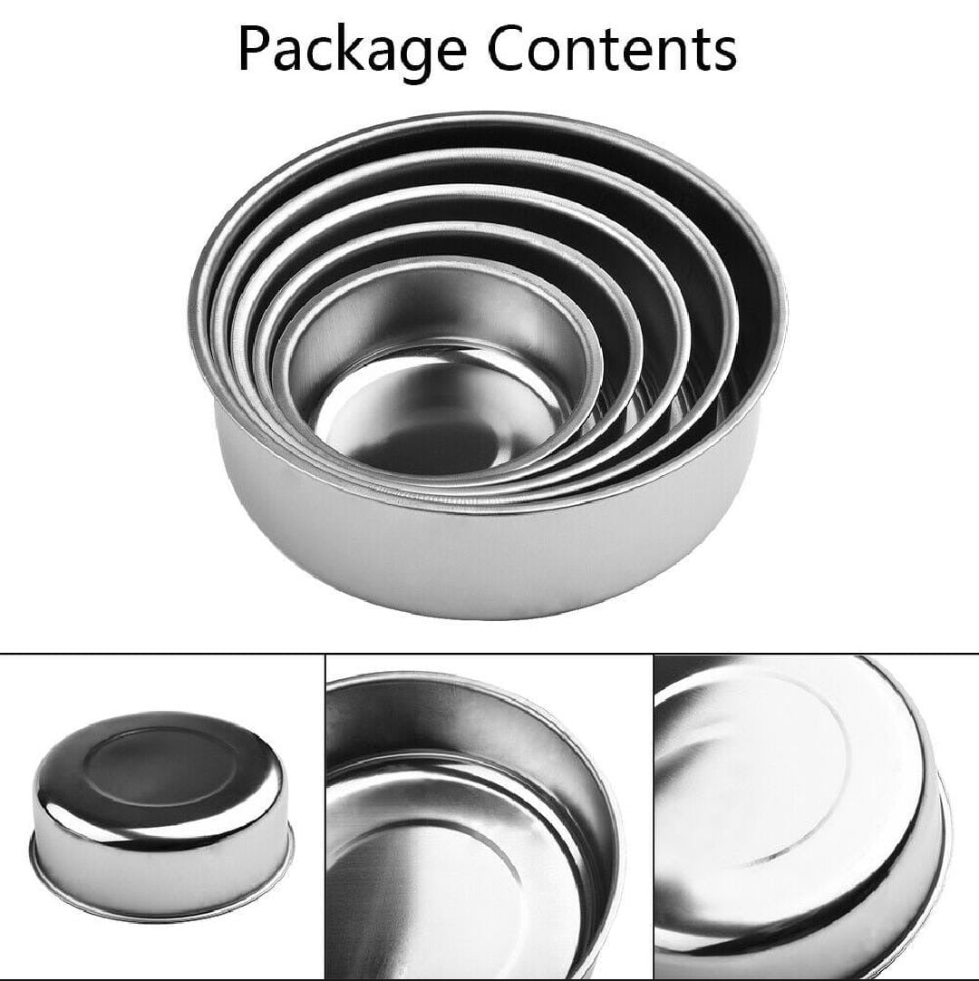 5pcs Stainless Steel Bowl Set – Multi-Purpose Mixing, Serving & Storage Bowls for Kitchen Use