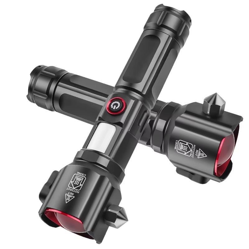 8-in-1 Emergency LED Flashlight – 12000mAh Power Bank, Metal Body Torch with 1KM Range & Safety Tools