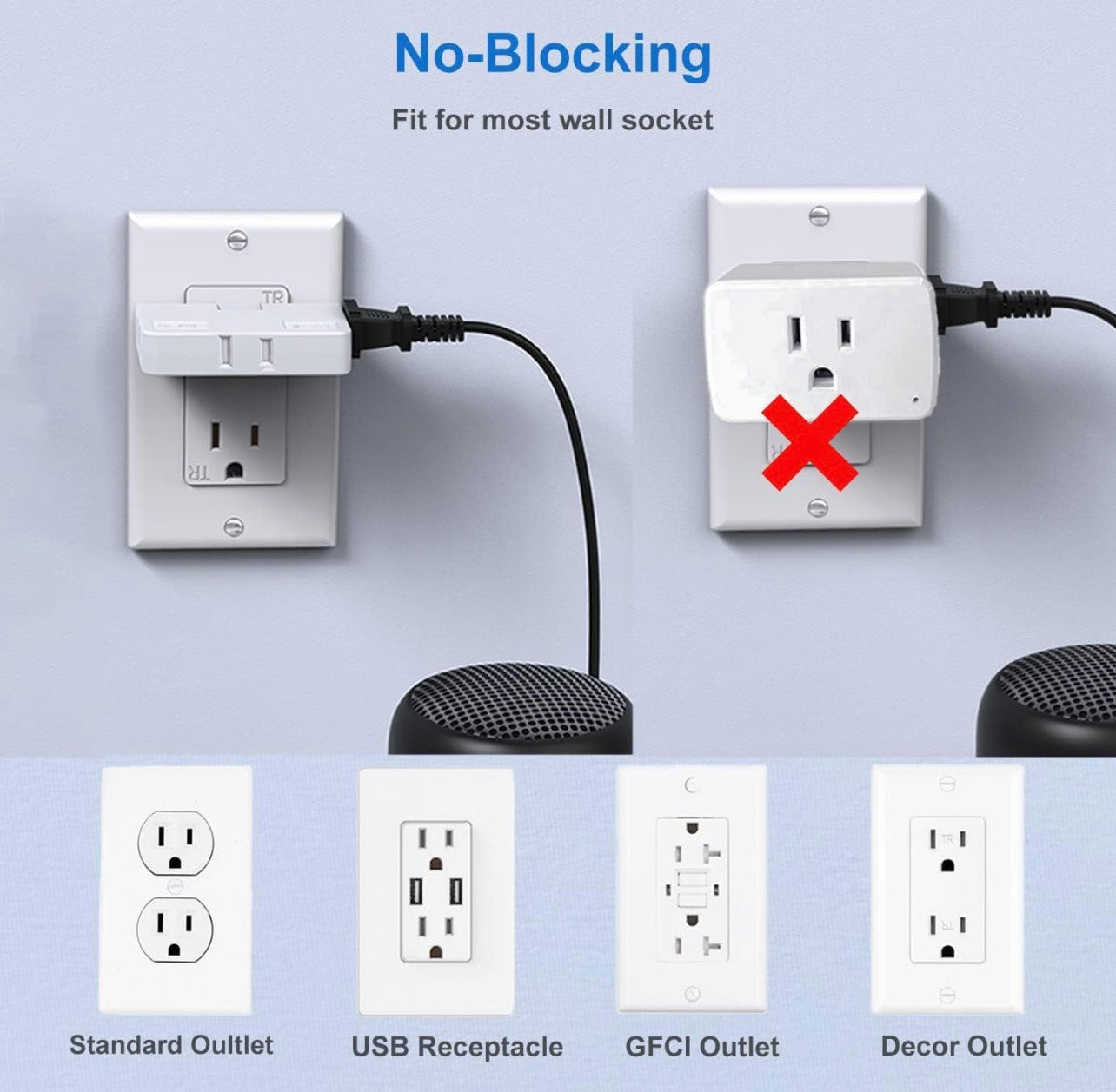 3 in 1 Plug Socket – Multi Plug Extension Adapter with Universal Outlets for Home & Office