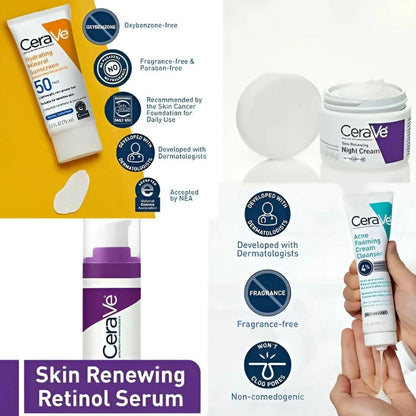 CeraVe 4-in-1 Skincare Bundle – Complete Daily Face Care Set for Hydration & Skin Barrier Repair - Free Delivery