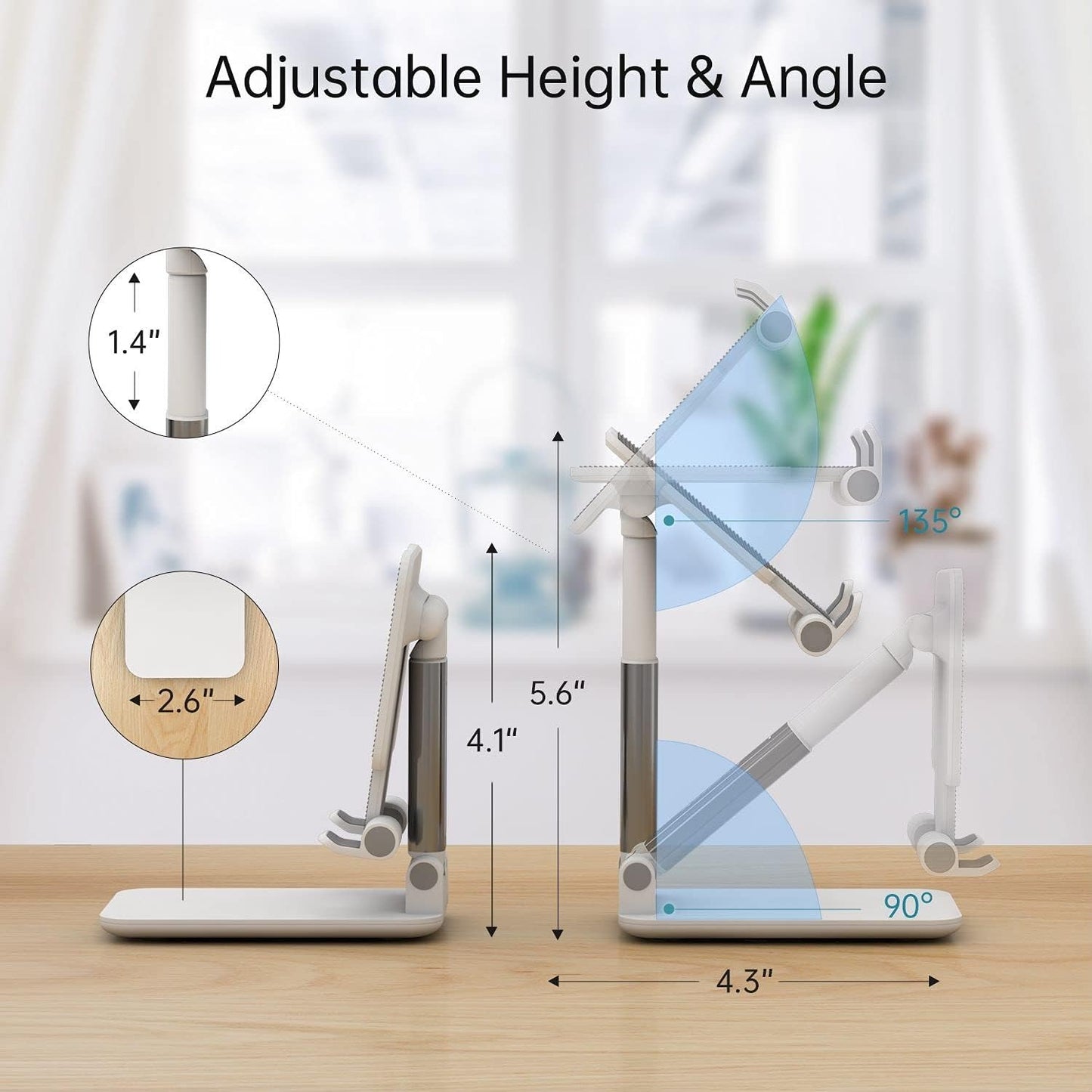 Desktop Mobile Holder – Adjustable Phone Stand for Desk, Table & Office Use
