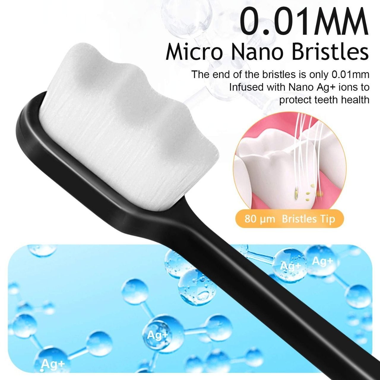 Ultra Fine Soft Toothbrush Nano Brush – Gentle Gum Care & Deep Cleaning for Sensitive Teeth