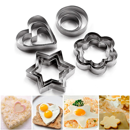 12-Piece Stainless Steel Cookie Cutter Set – Multiple Shapes for Baking