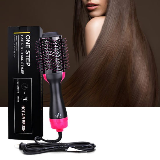 One Step Multifunction Hair Straightener Brush – Straighten, Curl & Style