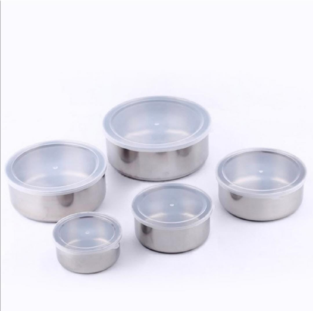 5pcs Stainless Steel Bowl Set – Multi-Purpose Mixing, Serving & Storage Bowls for Kitchen Use