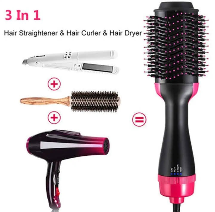 One Step Multifunction Hair Straightener Brush – Straighten, Curl & Style