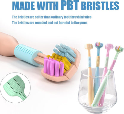 Pack of 2 | 3 Side Toothbrush | 180° Triple Head Soft Bristle Toothbrush | Deep Cleaning for Teeth & Gums