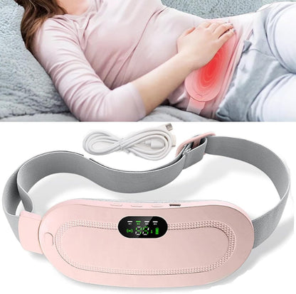Period Cramp Relief Belt for Women – Adjustable Heating Pad with Vibration for Menstrual Pain & Backache