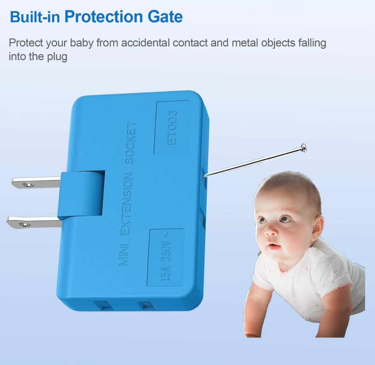 3 in 1 Plug Socket – Multi Plug Extension Adapter with Universal Outlets for Home & Office