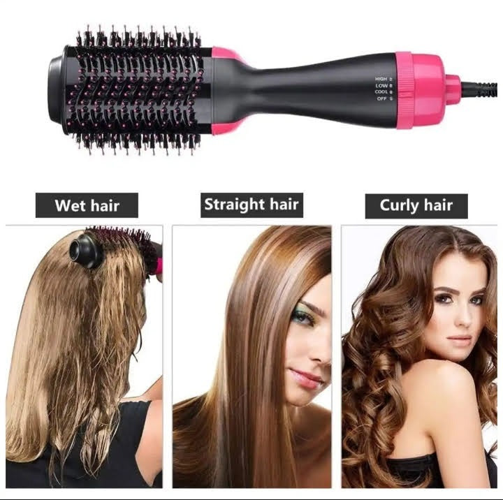 One Step Multifunction Hair Straightener Brush – Straighten, Curl & Style