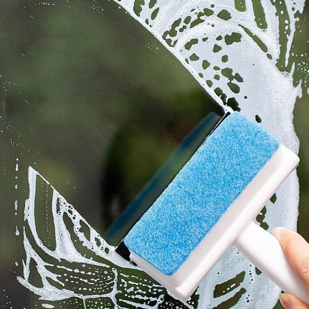 Double-Sided Fomic Wiper 2-in-1 – Multipurpose Floor & Glass Cleaning Wiper with Handle