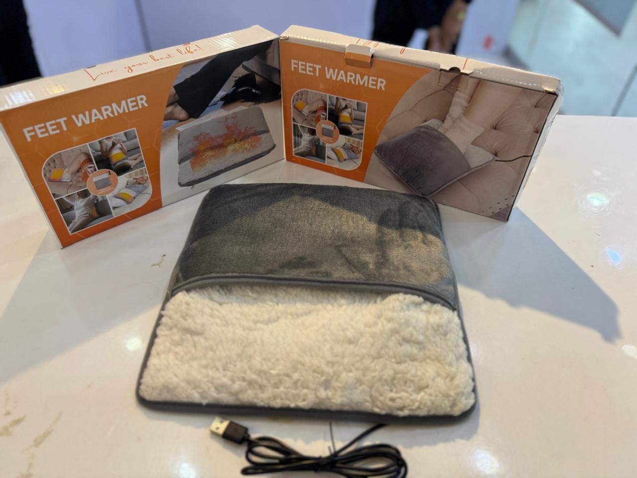 Electric USB Heated Foot Warmer – Soft Pad for Pain Relief & Comfort