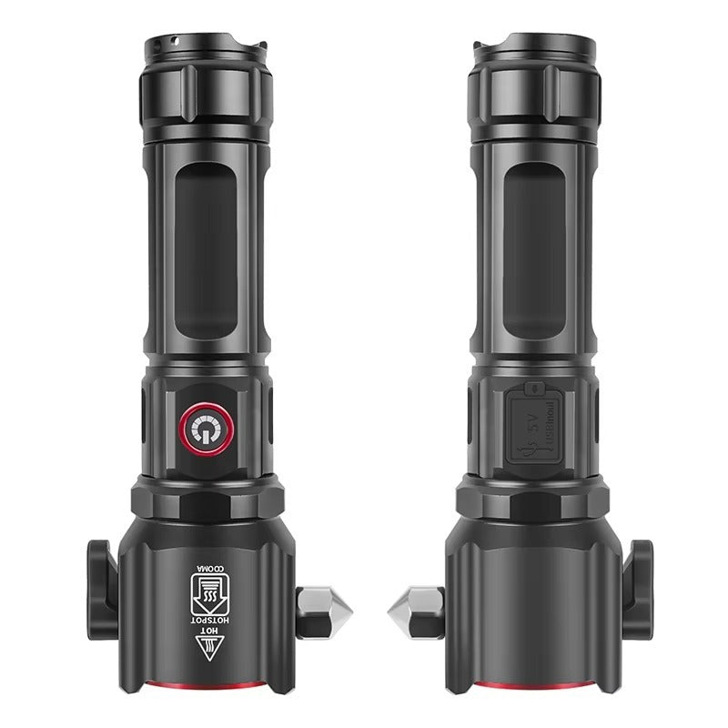 8-in-1 Emergency LED Flashlight – 12000mAh Power Bank, Metal Body Torch with 1KM Range & Safety Tools