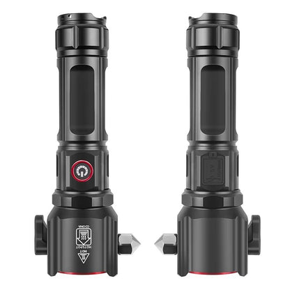 8-in-1 Emergency LED Flashlight – 12000mAh Power Bank, Metal Body Torch with 1KM Range & Safety Tools