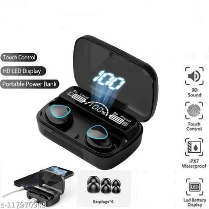M10 Wireless Bluetooth Earbuds – Touch Control, LED Display, Noise Reduction & Power Bank Case