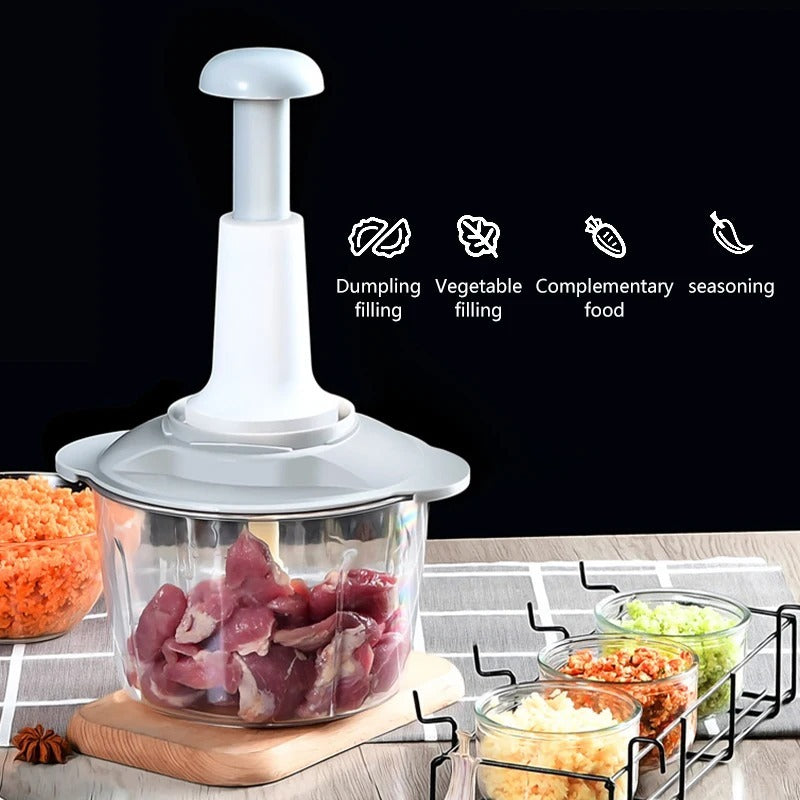 Manual Hand Operated Food Chopper – Quick & Easy Vegetable Cutter