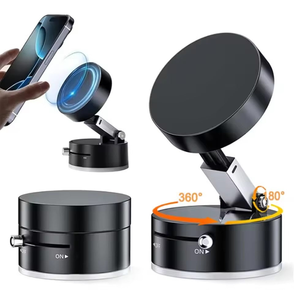Pocket Magnetic Suction Base Round Mobile Holder – Mini Strong Magnetic Phone Stand with Suction Cup for Desk, Car & Travel