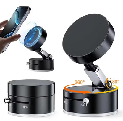 Pocket Magnetic Suction Base Round Mobile Holder – Mini Strong Magnetic Phone Stand with Suction Cup for Desk, Car & Travel