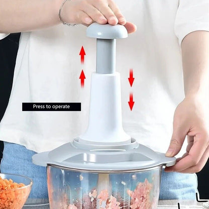Manual Hand Operated Food Chopper – Quick & Easy Vegetable Cutter