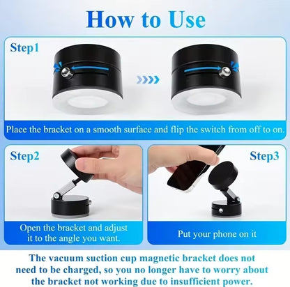 Pocket Magnetic Suction Base Round Mobile Holder – Mini Strong Magnetic Phone Stand with Suction Cup for Desk, Car & Travel