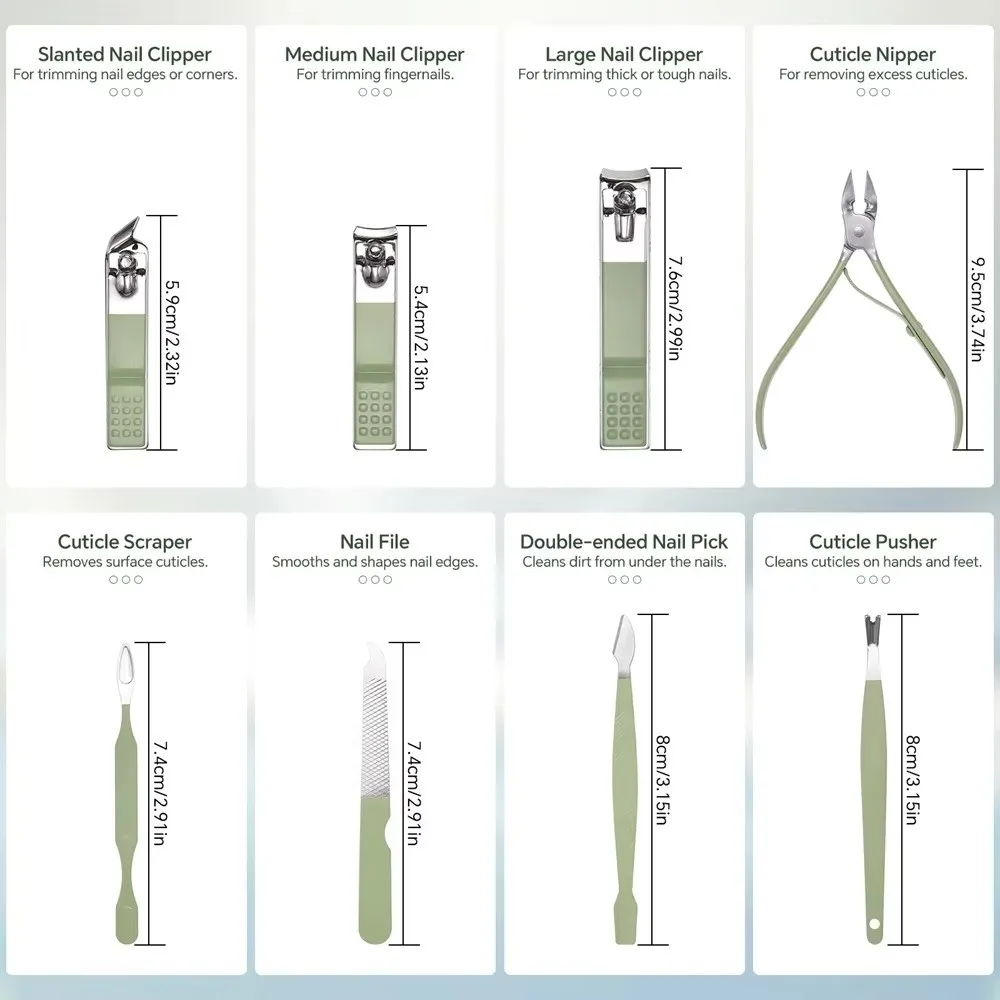 Professional 16pcs Manicure & Pedicure Grooming Kit – Stainless Steel Nail Clipper Set with Travel Case