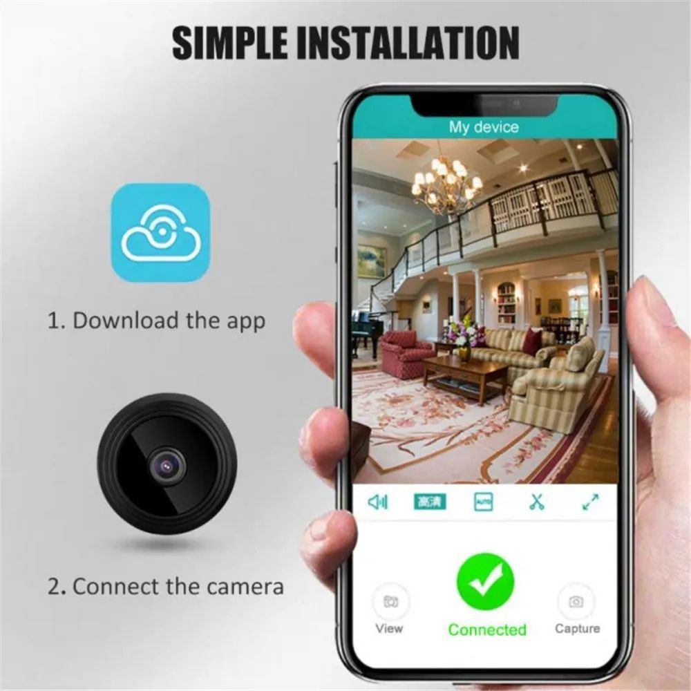 A9 Mini WiFi Camera | 1080P HD Wireless Security Camera | Night Vision | Motion Detection