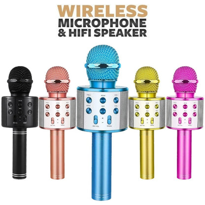 Wireless Microphone & Speaker – Portable Bluetooth Karaoke Mic with Built-in Speaker for Singing & Parties