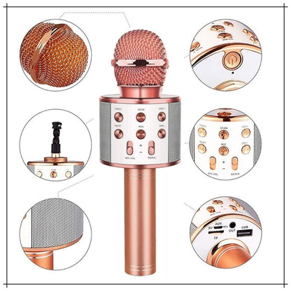 Wireless Microphone & Speaker – Portable Bluetooth Karaoke Mic with Built-in Speaker for Singing & Parties