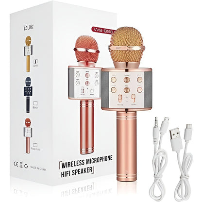 Wireless Microphone & Speaker – Portable Bluetooth Karaoke Mic with Built-in Speaker for Singing & Parties