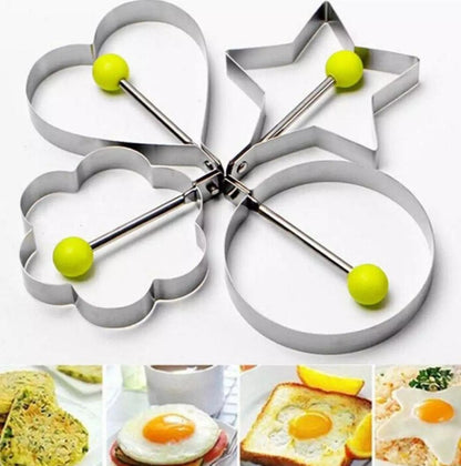Egg Molds Set of 4 - Non-Stick Egg Shapers for Perfectly Cooked Eggs